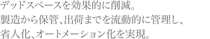 デッドスペースを効果的に削減。